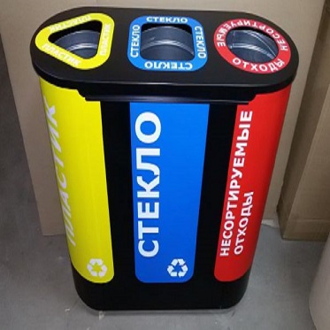 Урны для раздельного сбора мусора "Акцент-3" с наклейками