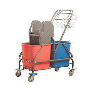 Двухведерная уборочная тележка