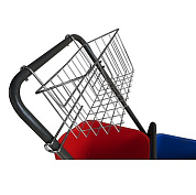 Двухведерная уборочная тележка без отжима с корзинкой