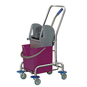 Хромированная уборочная тележка