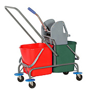 Двухведерная уборочная тележка