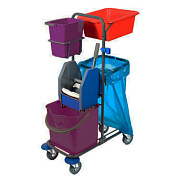Многофункциональная уборочная тележка фиолетовая