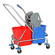 Хромированная уборочная тележка