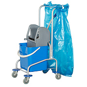 Одноведерная уборочная тележка из алюминия