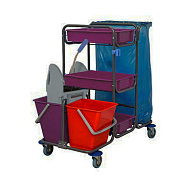 Многофункциональная уборочная тележка фиолетовая