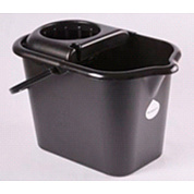Ведро 16 литров с отжимной решеткой, черное/желтое