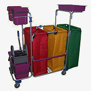 Универсальная тележка для раздельного (дифференцированного) сбора мусора фиолетовая