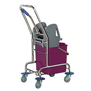 Хромированная уборочная тележка