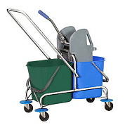 Хромированная уборочная тележка 