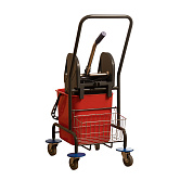 Тележка уборочная одноведерная с сетчатой корзинкой