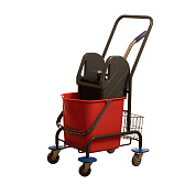 Тележка уборочная одноведерная с сетчатой корзинкой