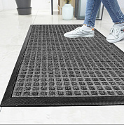 Грязезащитный ворсовой ковер Премиум—класса «Guzzler» серый