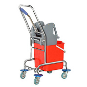 Хромированная уборочная тележка