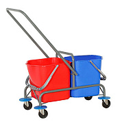 Двухведерная уборочная тележка без отжима