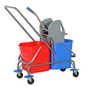 Двухведерная уборочная тележка