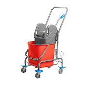 Аренда хромированной уборочной тележки с сетчатой корзиной 02.127B