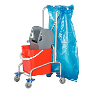 Одноведерная уборочная тележка из алюминия