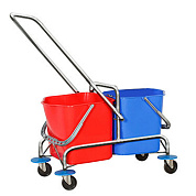 Хромированная уборочная тележка без отжима