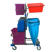 Многофункциональная уборочная тележка фиолетовая