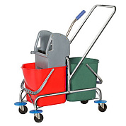 Хромированная уборочная тележка 