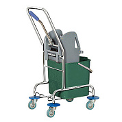 Хромированная уборочная тележка 