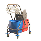 Двухведерная уборочная тележка