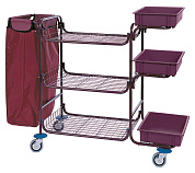 Тележка для горничной с фиолетовыми лотками